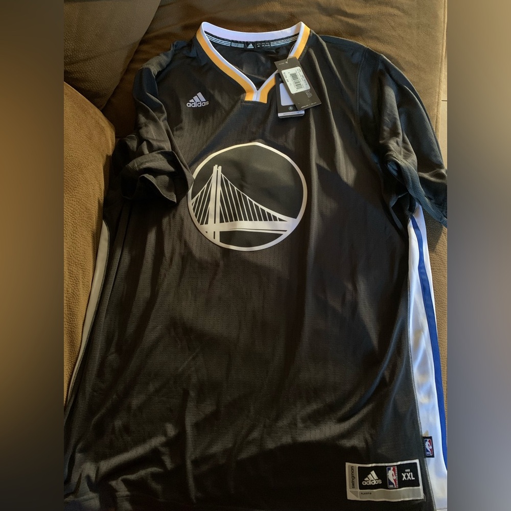 Men's Golden State Warriors Blank Adidas Charcoal Basketball Swingman Jersey